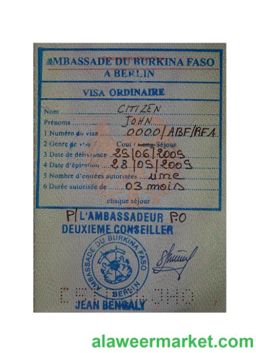 BURKINA FASO stamp visa